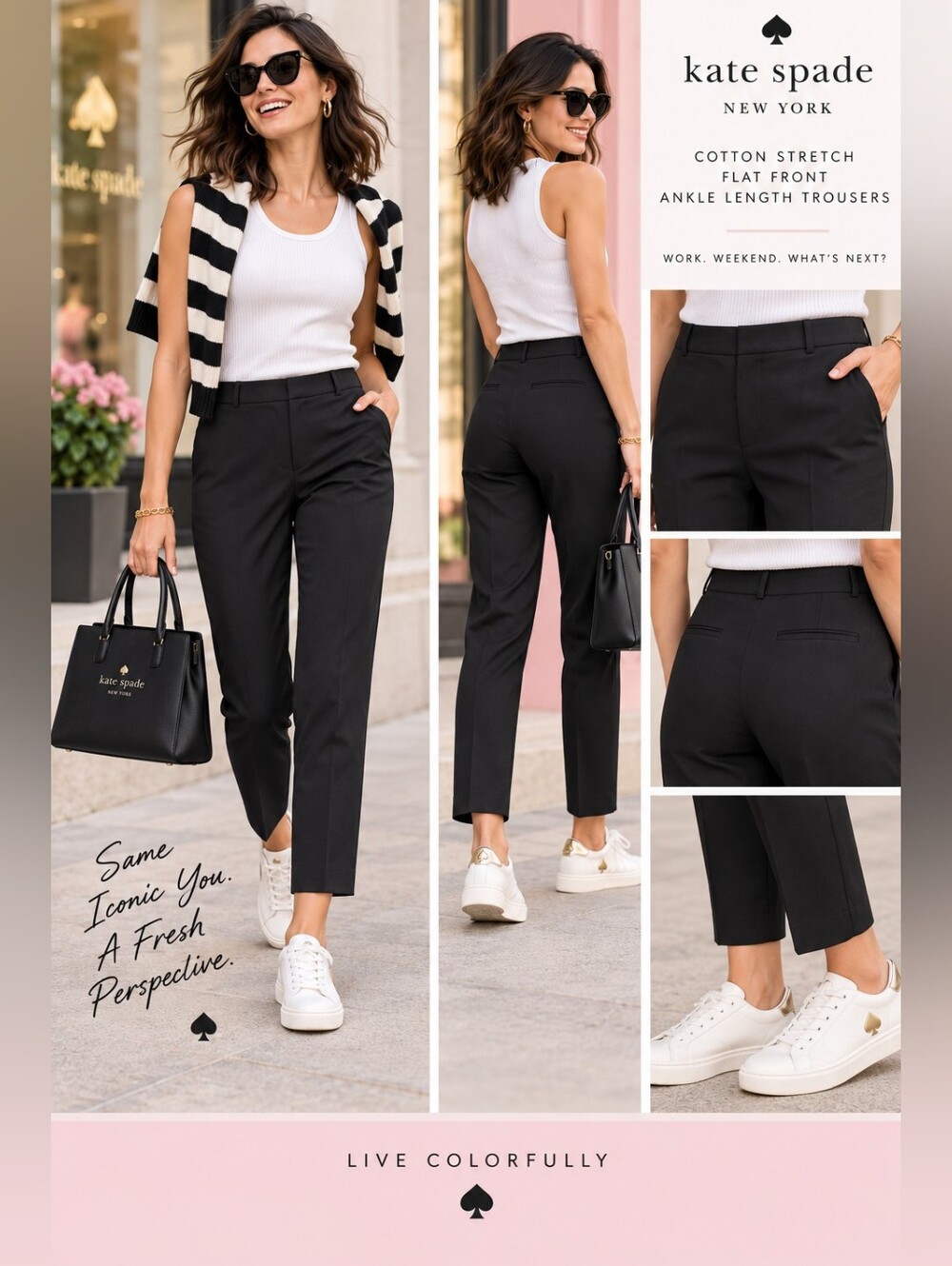 NWT kate spade Black Ankle Tailored Women's Pants